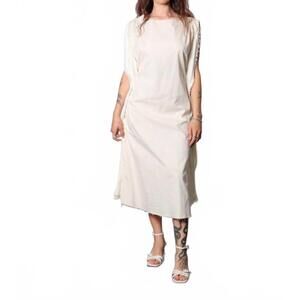 NEW SANCTAMUERTE oversized midi dress in antique white
